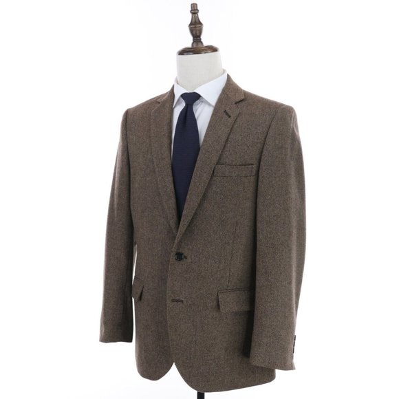 J Crew Sport Coat 40R Brown Herringbone Moon Yorkshire Tweed Blazer - Picture 4 of 12